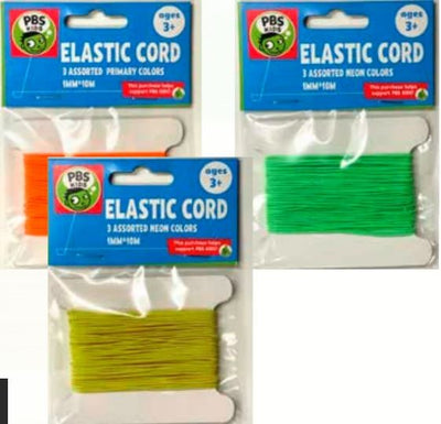 Elastic Cord 1mm x 10mm Assorted Neon Colors