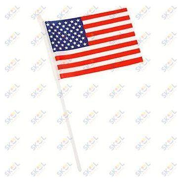 Small American flags on plastic sticks (6"x4") 12/pk