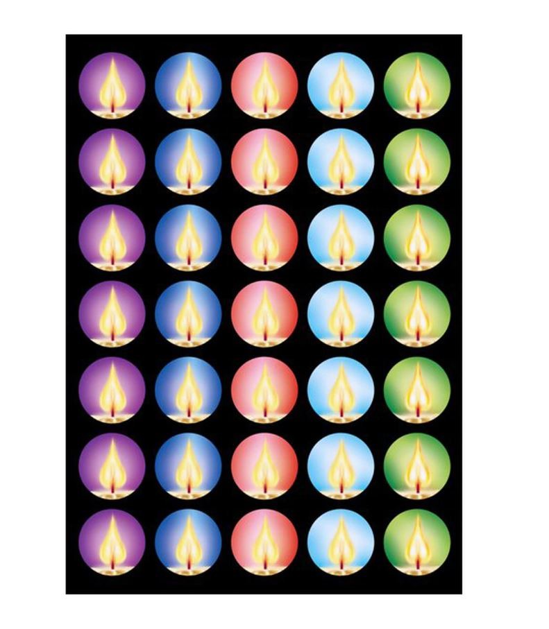 Flame Colorful Stickers 3/4" 10/Sheets