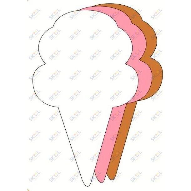 Small tri color foam cutout ice cream cone 3"x 3" 31/pk