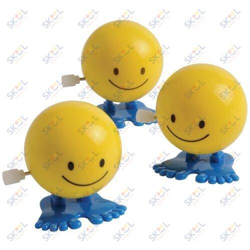 Wind Up Hopping Smiley Faces 12/pk 1.5"