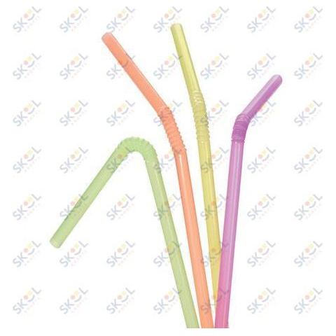 Straws Plastic Neon 8.25 inches 175 pieces