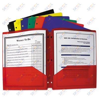 Two Pocket Poly Folder With 3 Holes