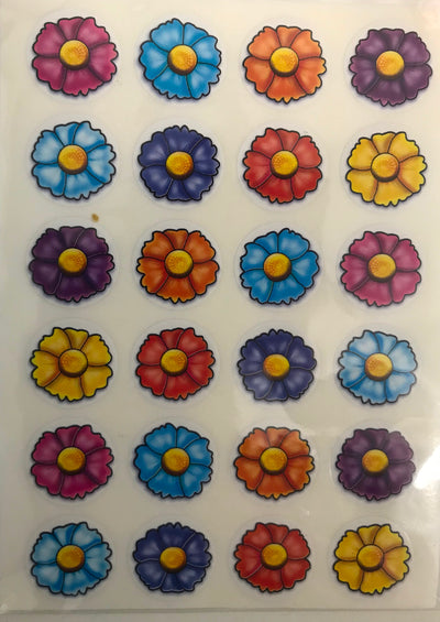 Stickers Flowers 1" 10 Sheets