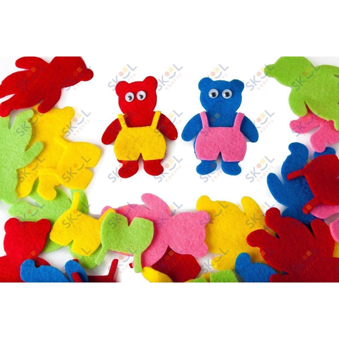 Teddy Bear Felt Shapes 3" x 2" 20 Sets