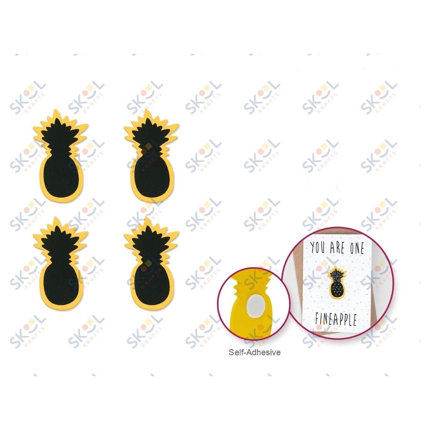 Chalk It Up Pineapple Icon Wood Stickers 4/pk