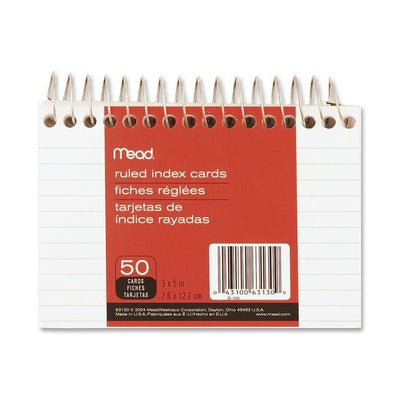 Index Cards Spiral 3" x 5" 100 Sheets