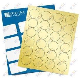Circle Gold round labels 1.67" 24/pg 10/pk