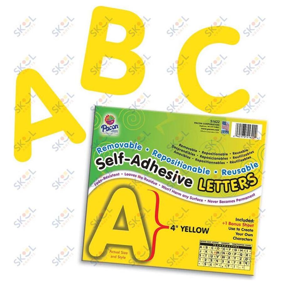 Self-Adhesive Letters, 4", 78 Characters Puffy Font