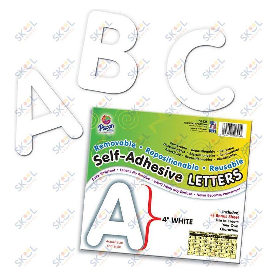 Self-Adhesive Letters, 4", 78 Characters Puffy Font