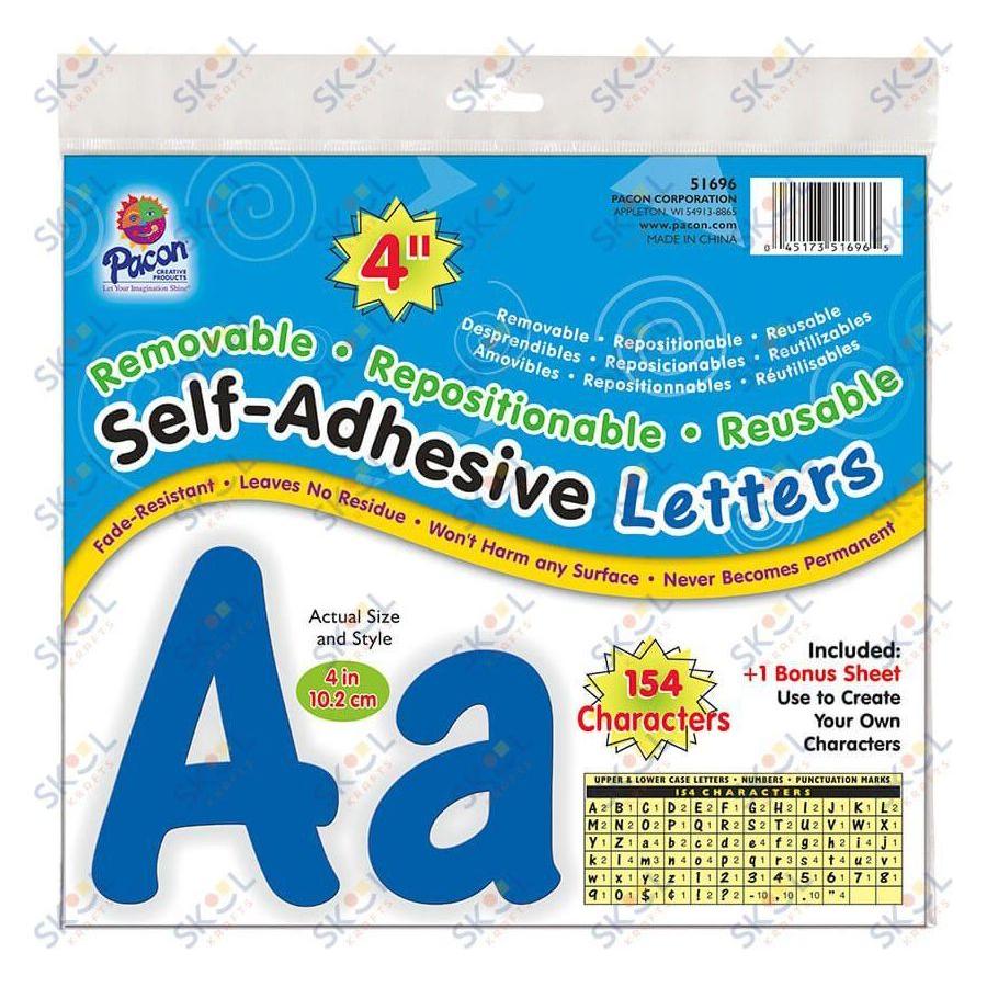 Self-Adhesive Letters, 4", 154 Characters Cheery Font