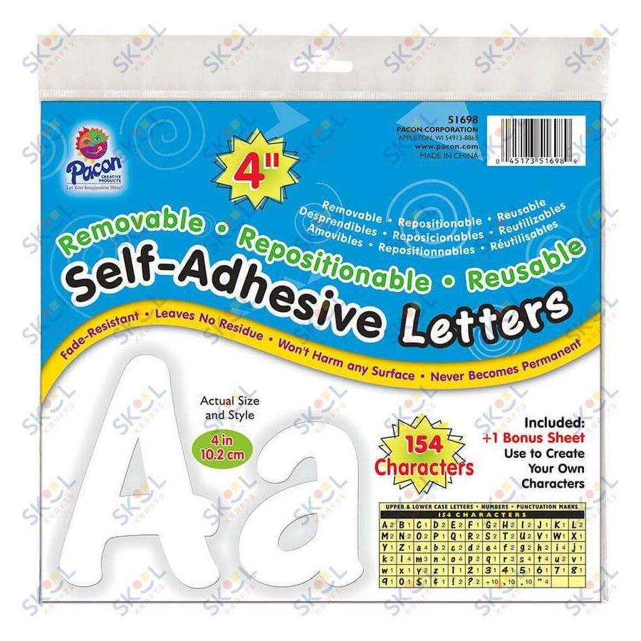 Self-Adhesive Letters, 4", 154 Characters Cheery Font
