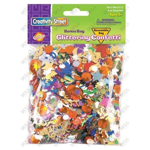Confetti, Glittering Assortment, Assorted Sizes, 4 oz.