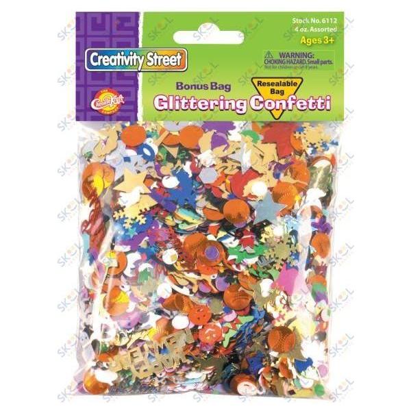 Confetti, Glittering Assortment, Assorted Sizes, 4 oz.