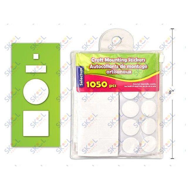 Craft Mounting Stickers 4 Assorted Sizes 1050/pcs