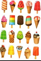 Ice cream Cones and Popsicles Stickers