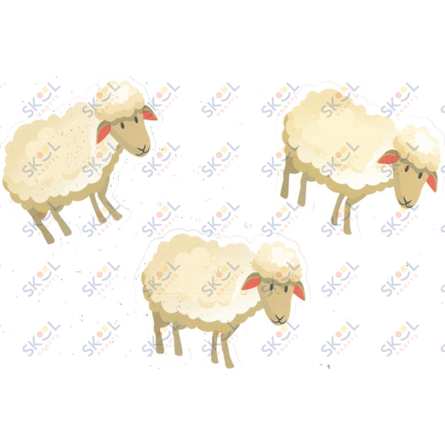 Sheep Cutout w/glitter 3"x2" 40/pk