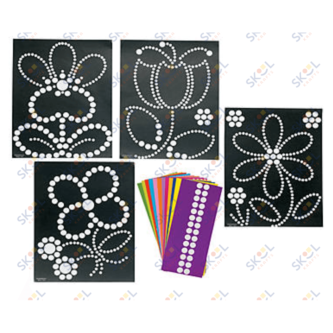 Spring Flowers Dot Sticker Art 12 sheets