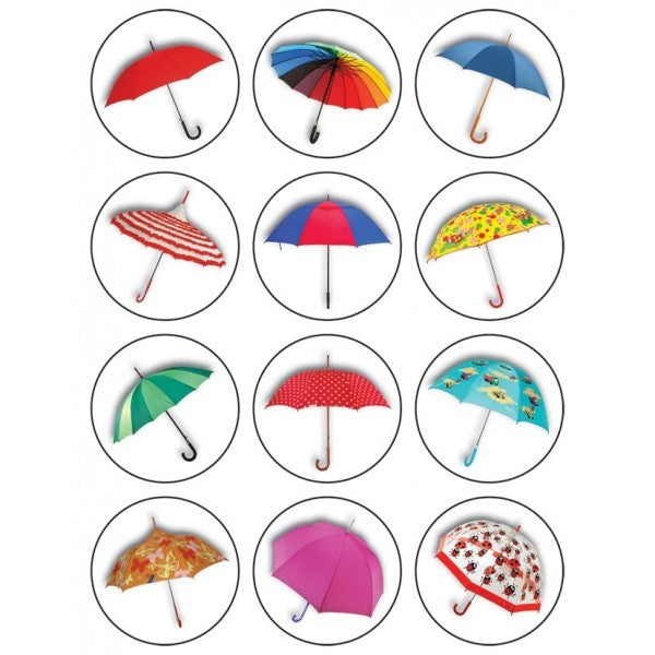 Umbrella Stickers 1.20" 10 Sheets