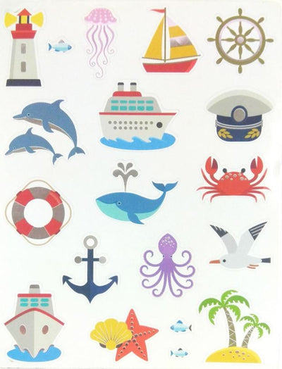 Sea Life Die Cut Stickers 10/pg