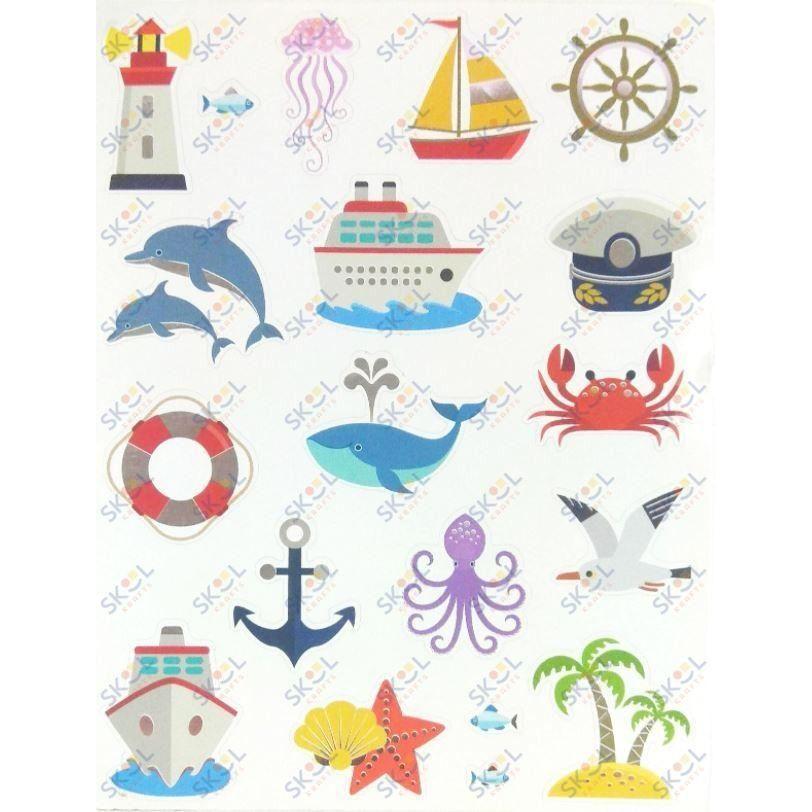 Sea Life Die Cut Stickers 10/pg
