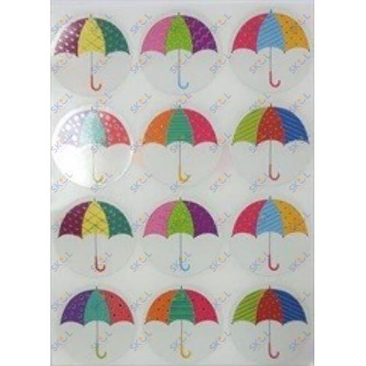 Umbrella Sticker 1.25" 10/pg