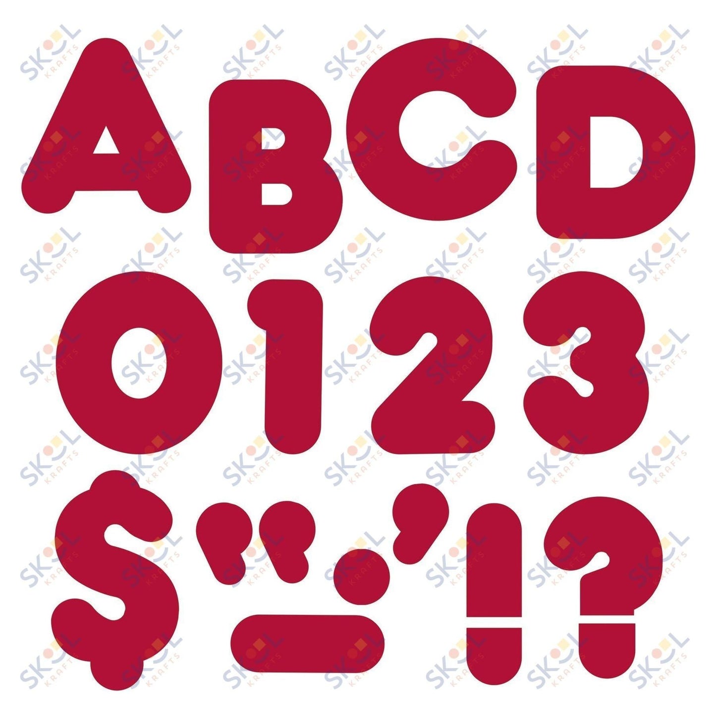 Maroon Casual Uppercase Letters 4" (Discontinued)
