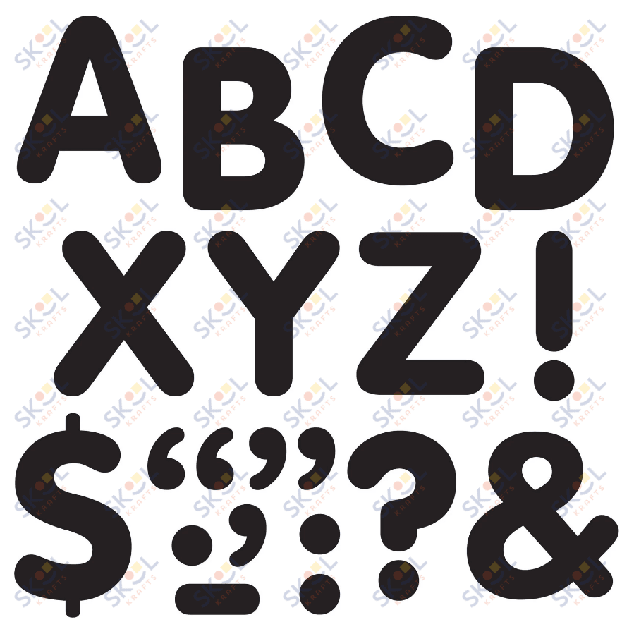Black 2" Letters & Marks Stickers