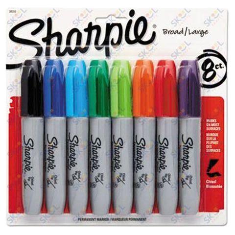 Permanent Marker Chisel Tip Assorted 6/pk