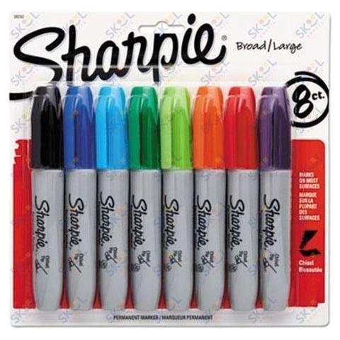 Permanent Marker Chisel Tip Assorted 6/pk