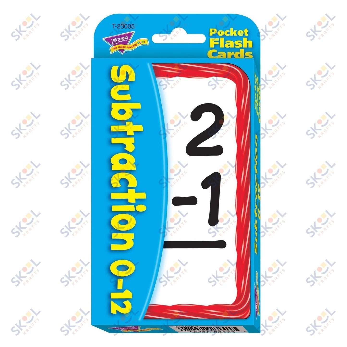 Subtraction 0-12 Pocket Flash Cards 3 1/8" x 5 1/4" 1/pk