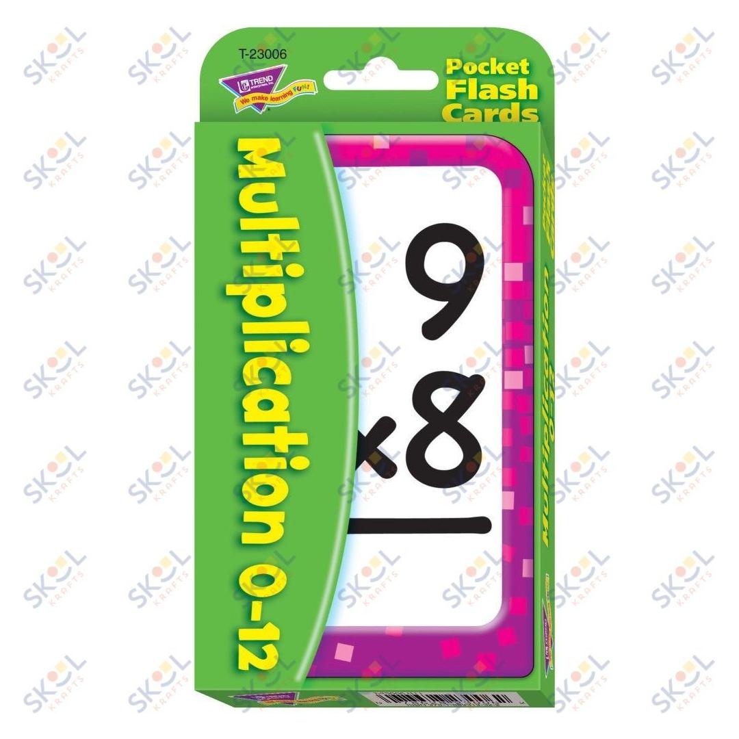 Multiplication 0-12 Pocket Flash Cards 3 1/8" x 5 1/4"