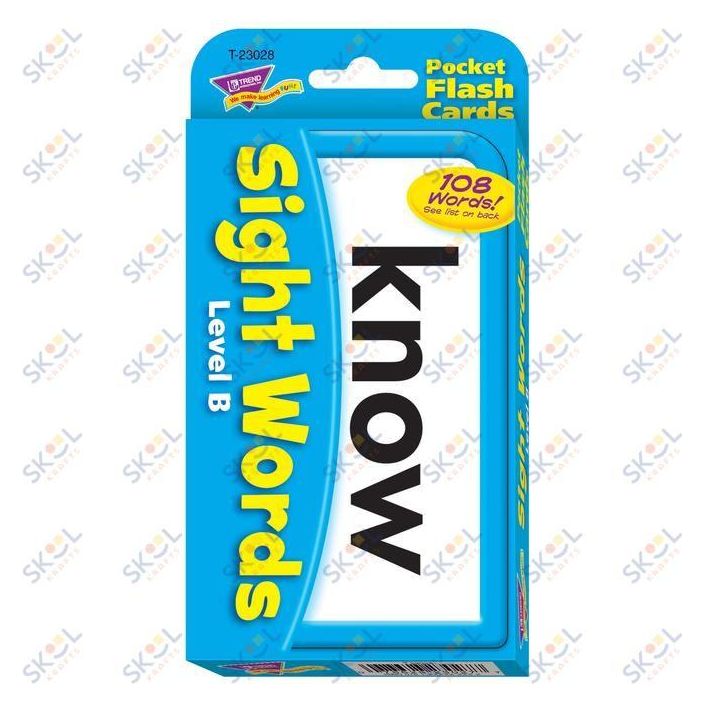 Sight Words – Level B Pocket Flash Cards 3 1/8" x 5 1/4" 1/pk