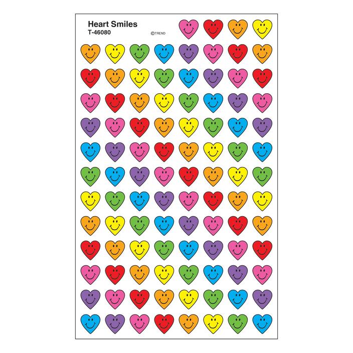 Heart Smiles Stickers 7/16" 800/pk
