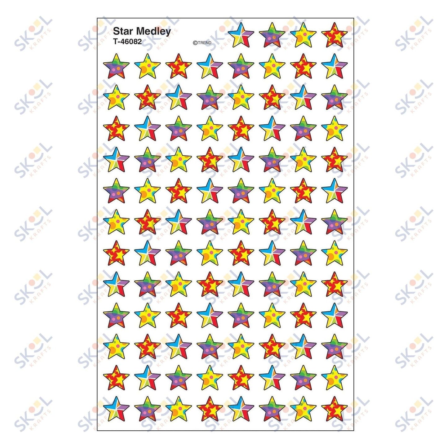 Star Medley Stickers 7/16" 800/pk