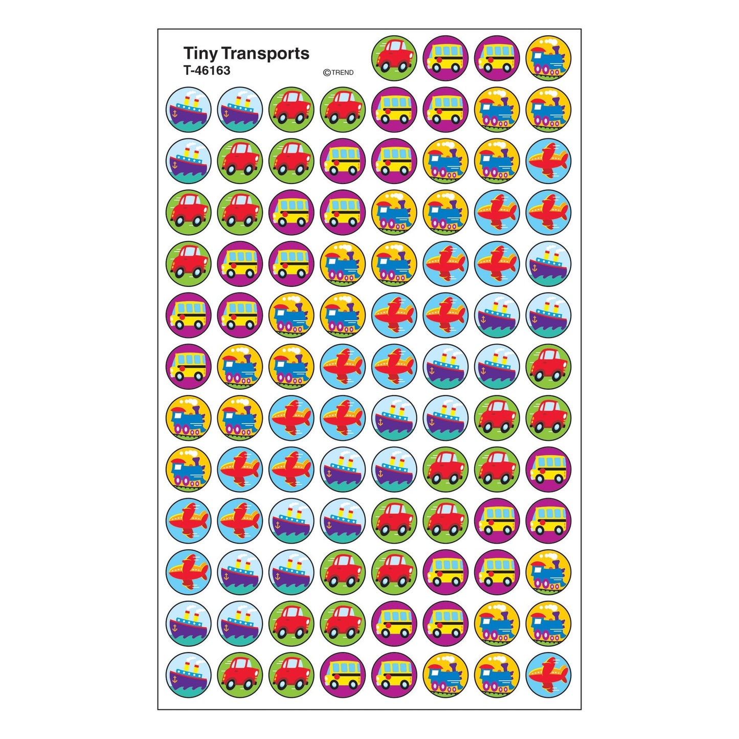Tiny Transports Stickers 7/16" 800/pk