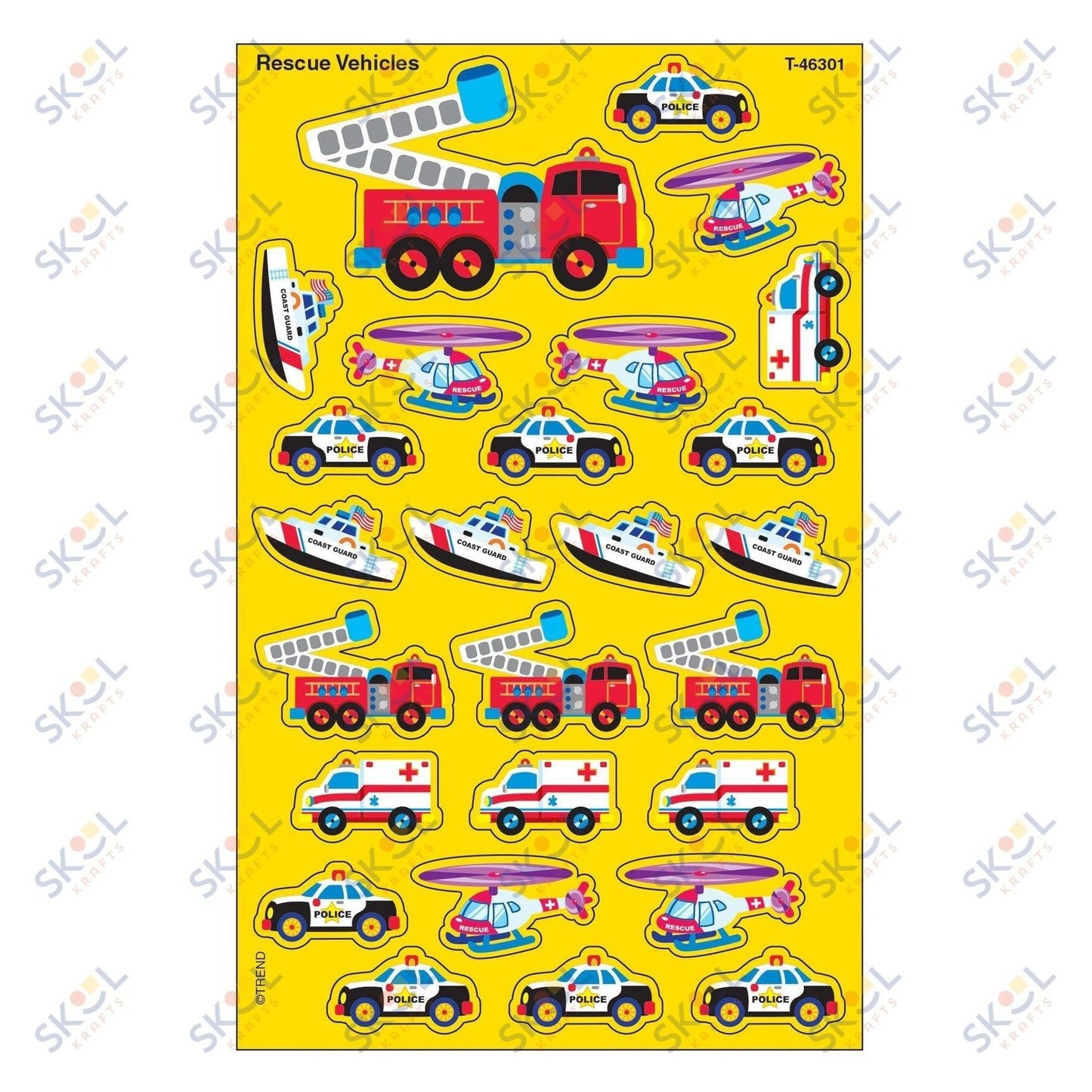 Large Rescue Vehicles Stickers 208/pk