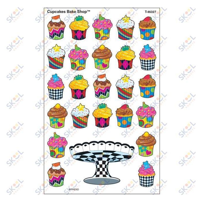 Cupcakes Stickers 4 1/8" x 6 5/8" 200/pk