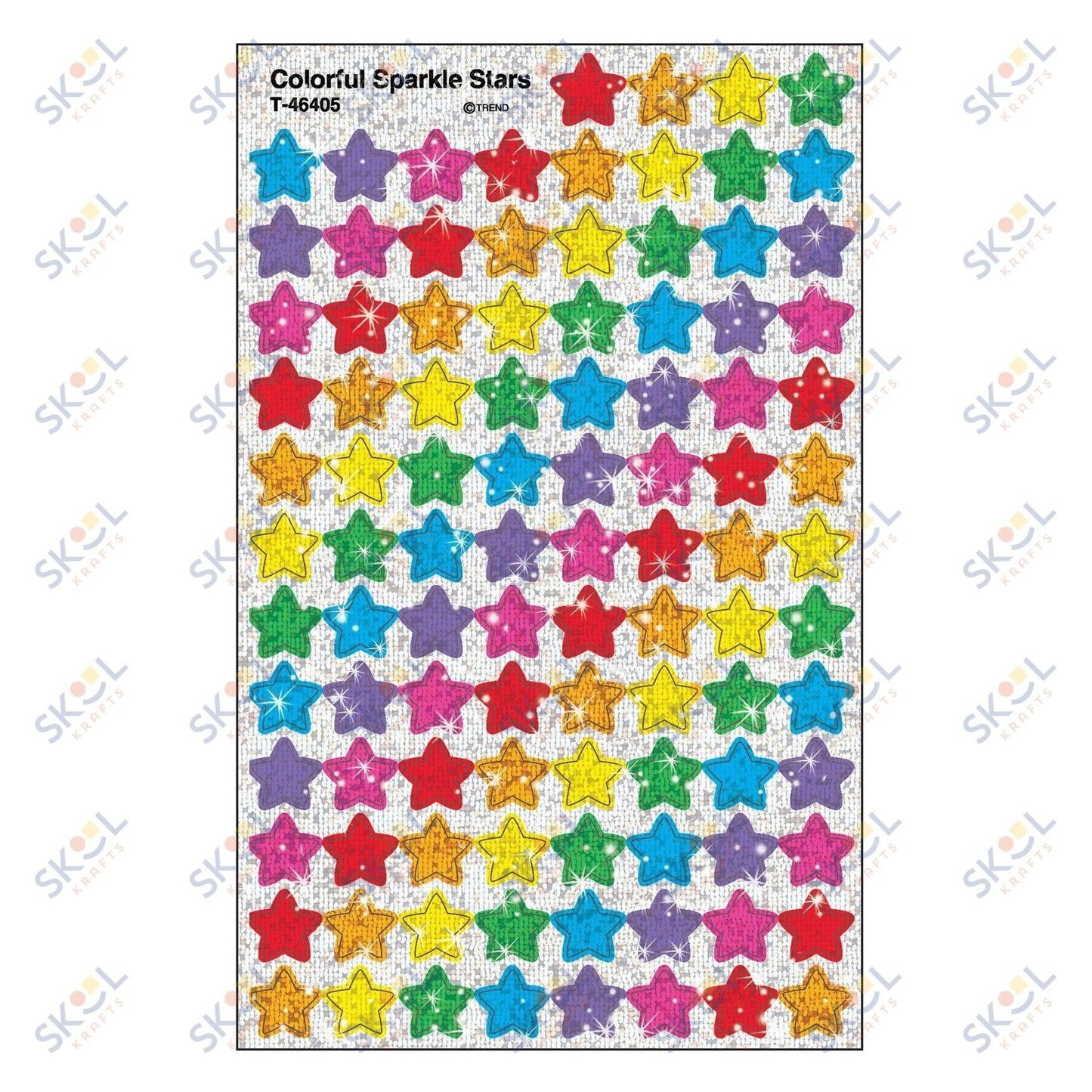 Colorful Sparkle Star Stickers 7/16" 400/pk