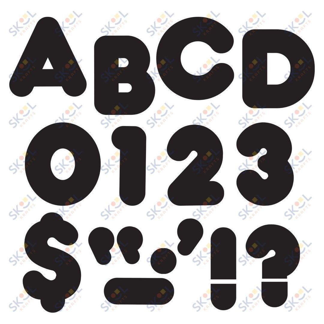 Black 4" Uppercase Casual Uppercase Letters Fade-resistant & Durable Paper 1pc