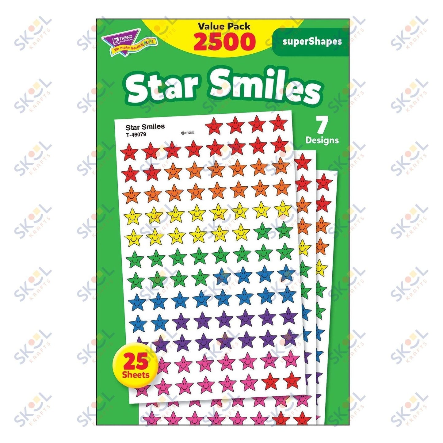 Star Smiles Stickers Value Pack 7/16" 2500/pk
