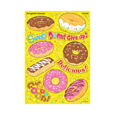 Donuts Delightful Sparkle Stickers 4 1/8" x 5 3/4" 22/pk