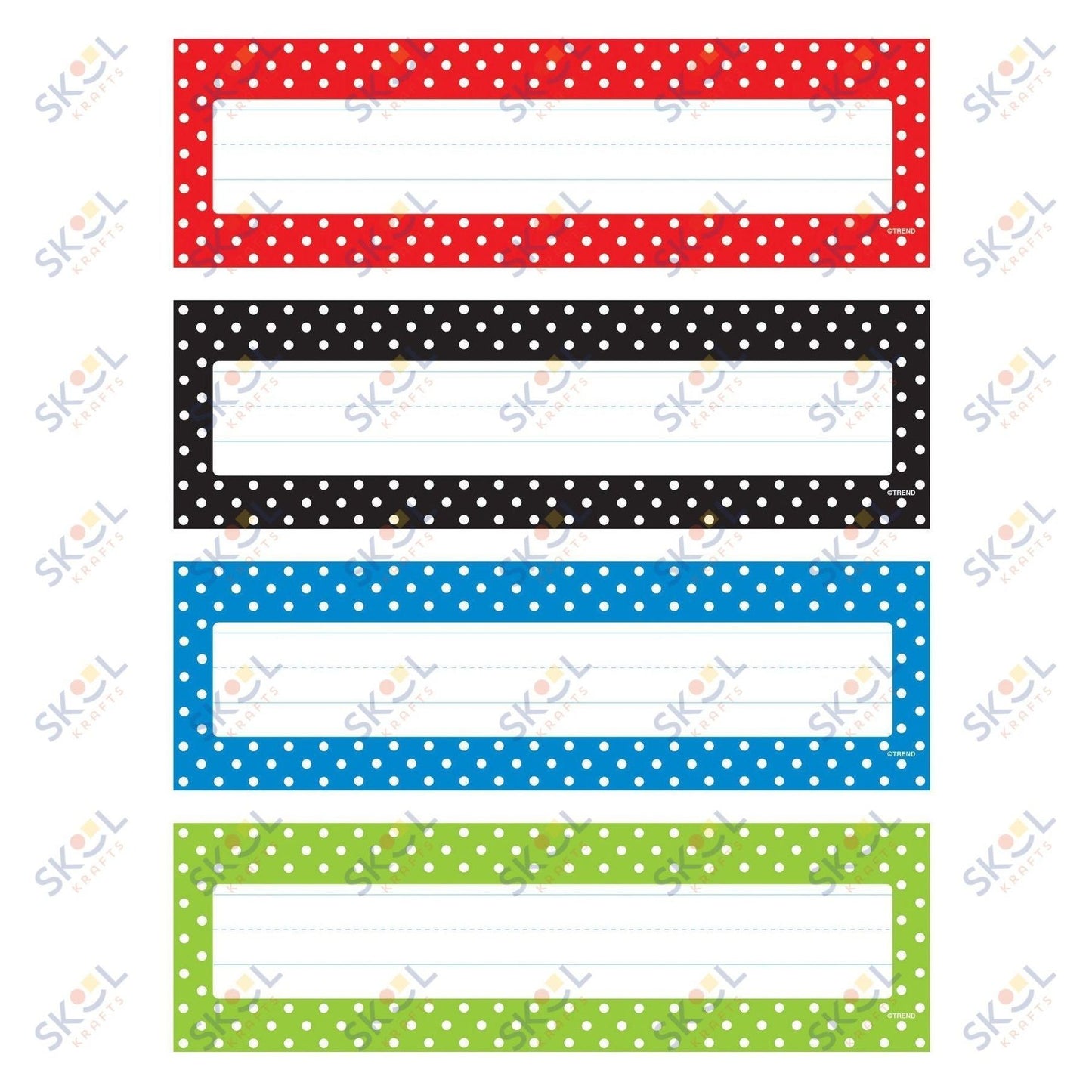 Polka Dots Name Plates Variety Pack 2 7/8" x 9 1/2" 32/pk