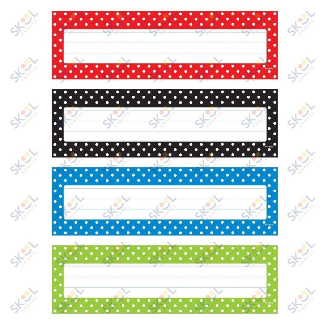Polka Dots Name Plates Variety Pack 2 7/8" x 9 1/2" 32/pk