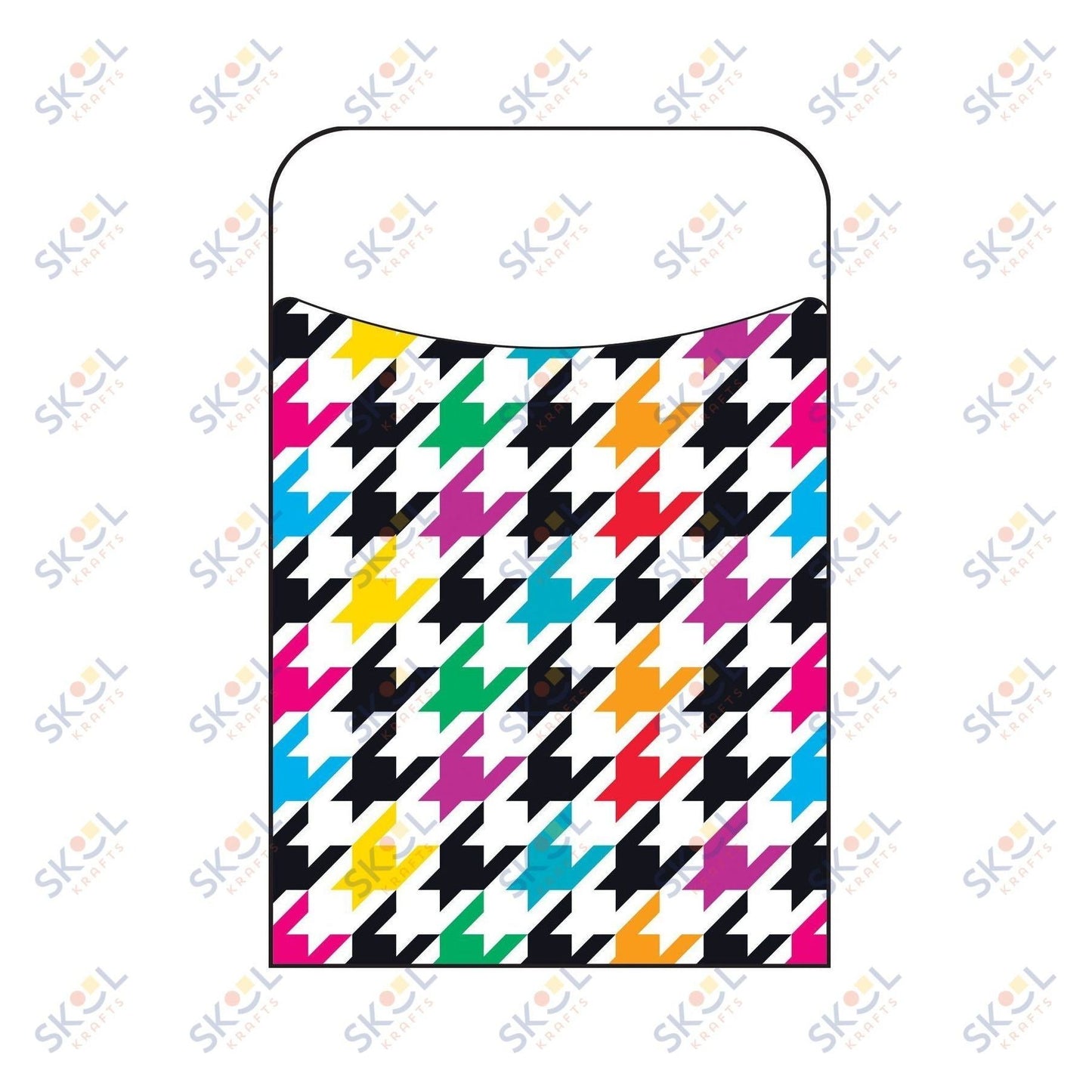 Houndstooth Multicolor Pockets 3 1/2" x 5 1/4" 40/pk