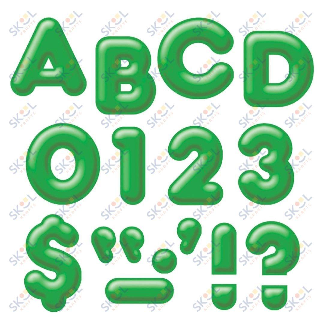 Green 3D Uppercase Letters 2" 1/pk