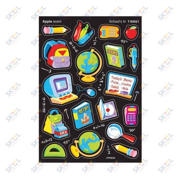 School's In, Apple Scent Stickers Mixed Shapes 72/pk