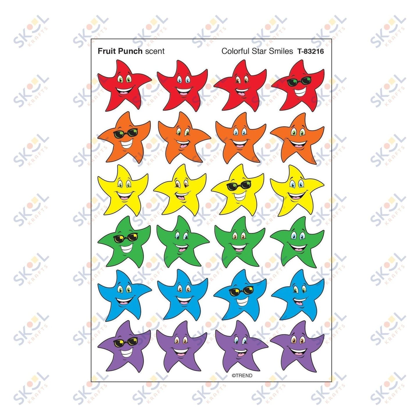 Colorful Star Smiles, Fruit Punch scent 7/8" 96/pk