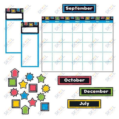 Bold Strokes Wipe-Off Calendar Bulletin Board Set 19" 30/pk