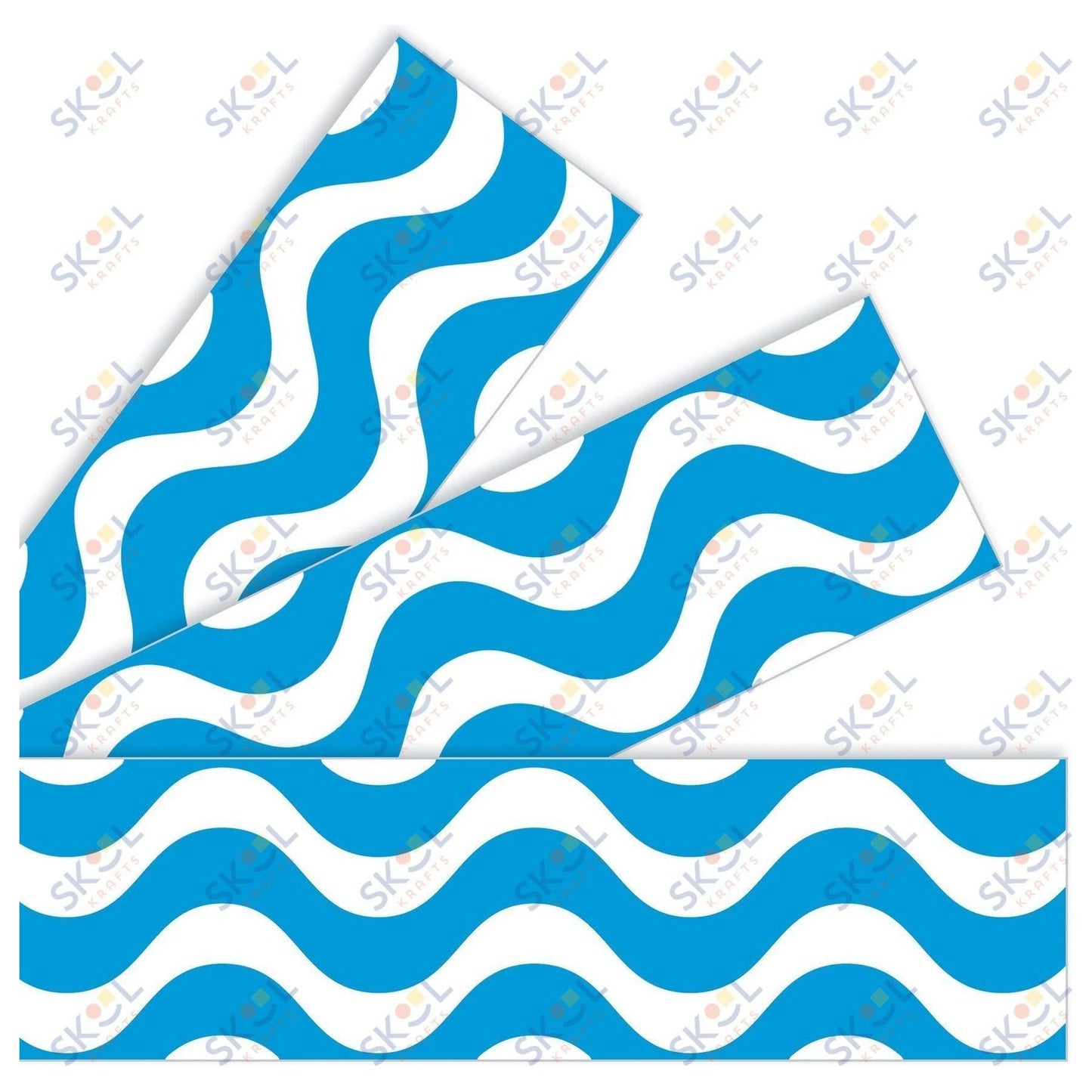 Wavy Blue Borders 2 3/4in x 35 3/4ft 12/pk